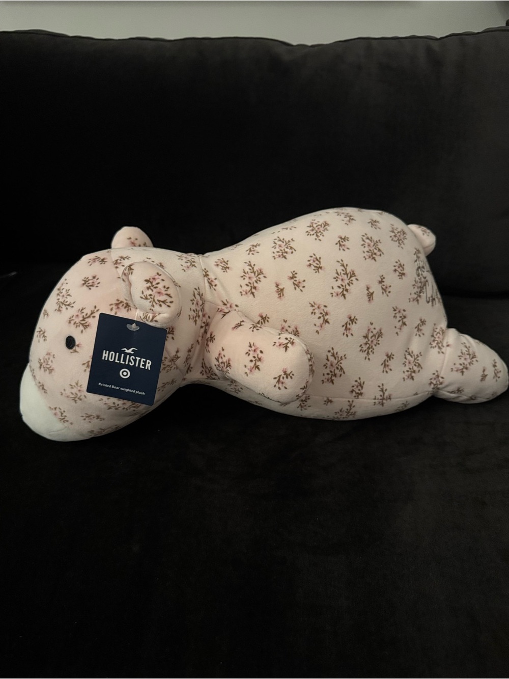 New Hollister Pink Floral Weighted Plush Stuffed Animal / throw pillow